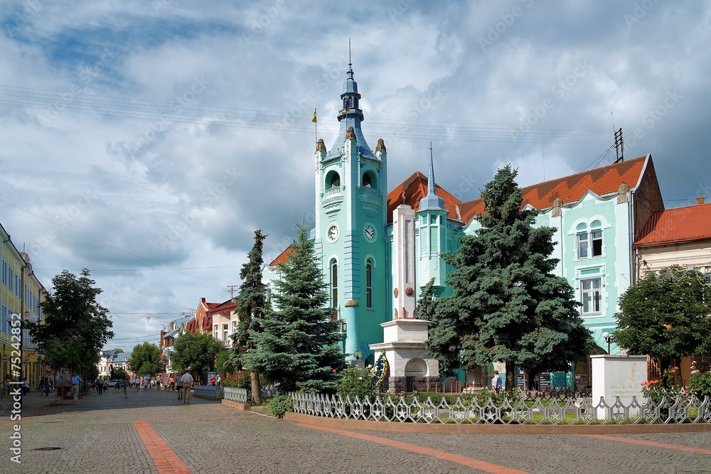 Obraz premium Town Hall of Mukachevo, Western Ukraine