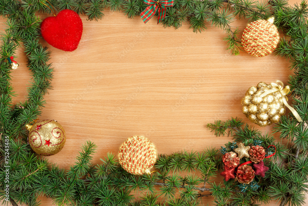 Christmas decoration with fir tree and ornamentals with stars e Christmas decoration with fir tree and ornamentals with stars e