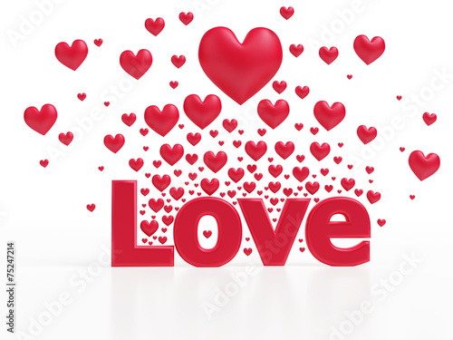 Love with floating hearts