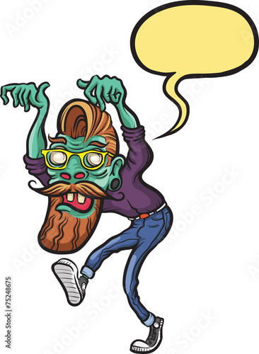 angry zombie hipster