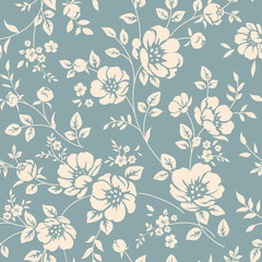 Wandcirkels Bloemenprints patronen Naadloos bloemenpatroon vintage stijl  © Gizele