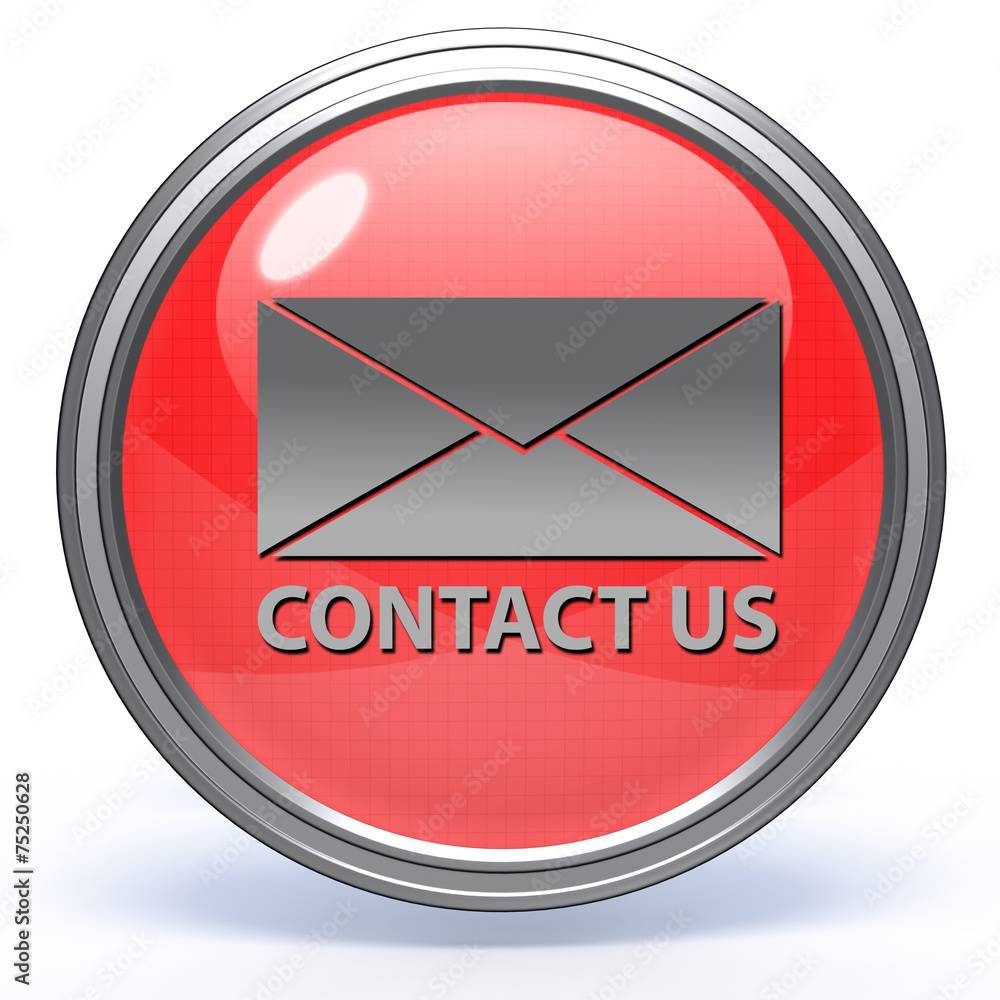 Contact us circular icon on white background Contact us circular icon on white background