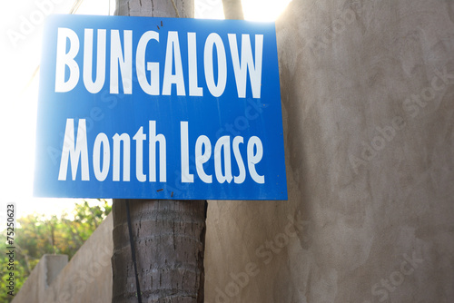 Bungalow month lease information