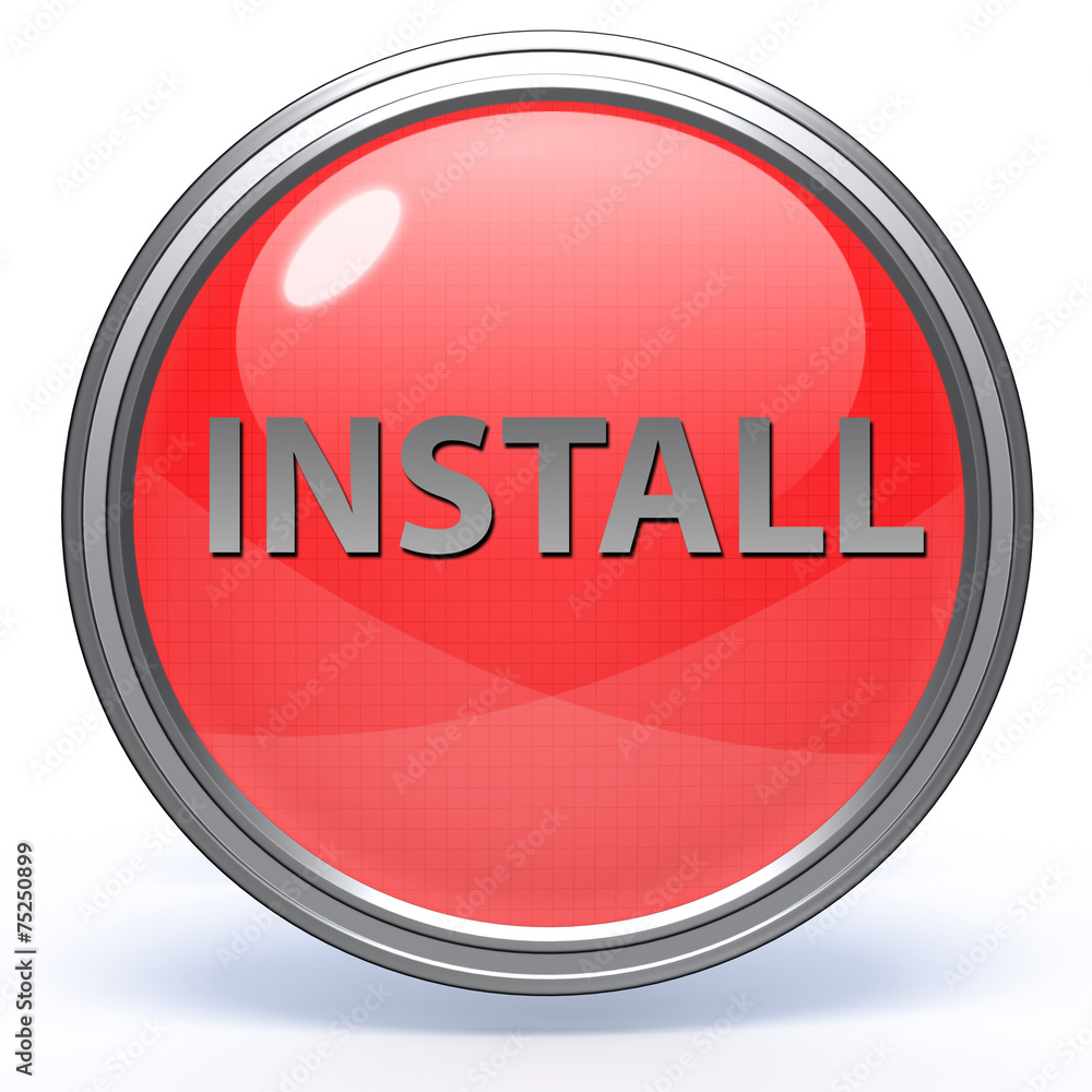 Installation circular icon on white background Installation circular icon on white background