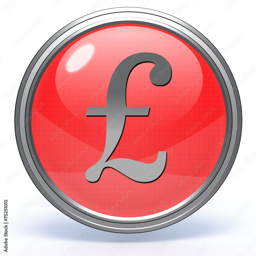 Pound circular icon on white background Pound circular icon on white background