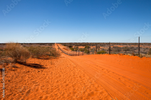Dog fence on the Border of Queensland  Australia.