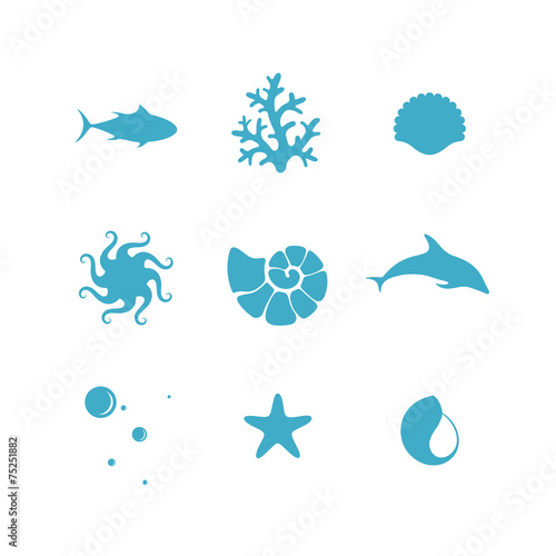 Sea. Icon set