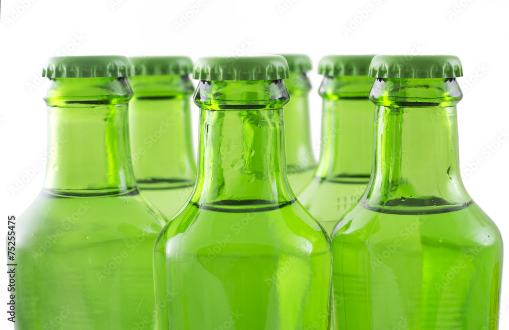 green bottles of soda water green bottles of soda water