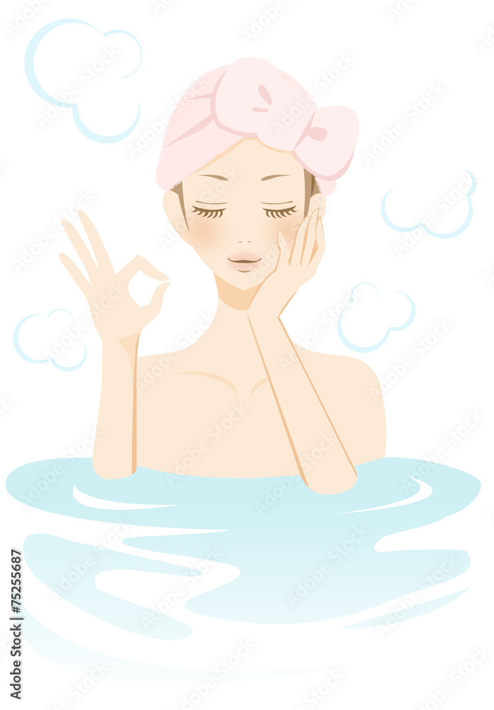 入浴中の女性 リフレッシュ Stock イラスト Adobe Stock
