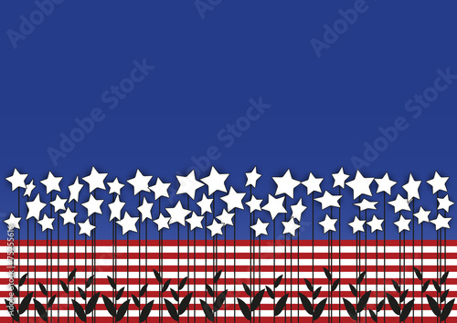 star flowers combined with USA flag colors