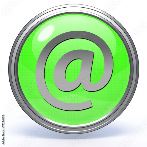 Email circular icon on white background