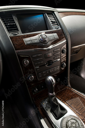 Panel of modern car. Auto interior detail. © alexdemeshko