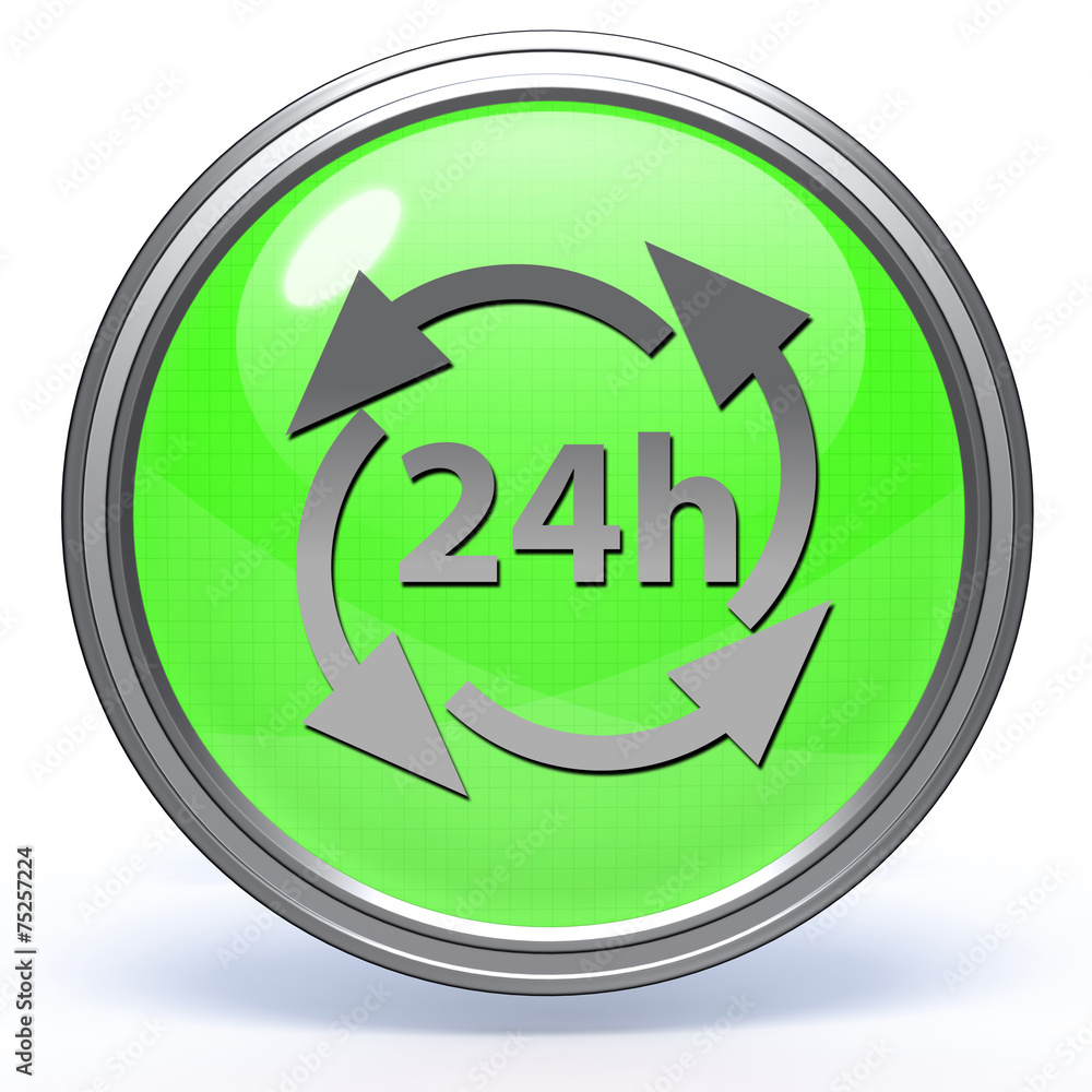 24 hours circular icon on white background 24 hours circular icon on white background