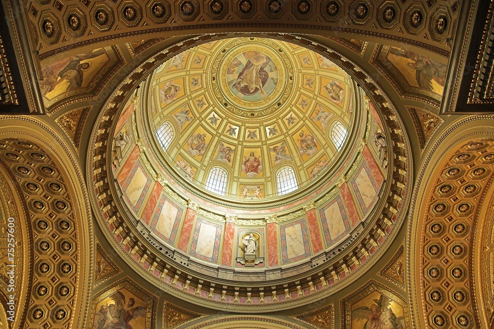 Dome painting of the Basilica of St. Stephen in Budapest