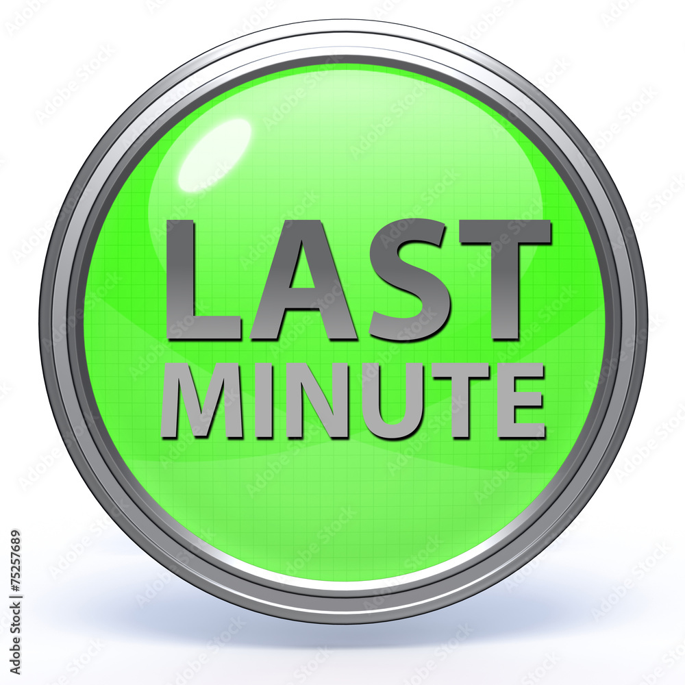 Last minute circular icon on white background Last minute circular icon on white background