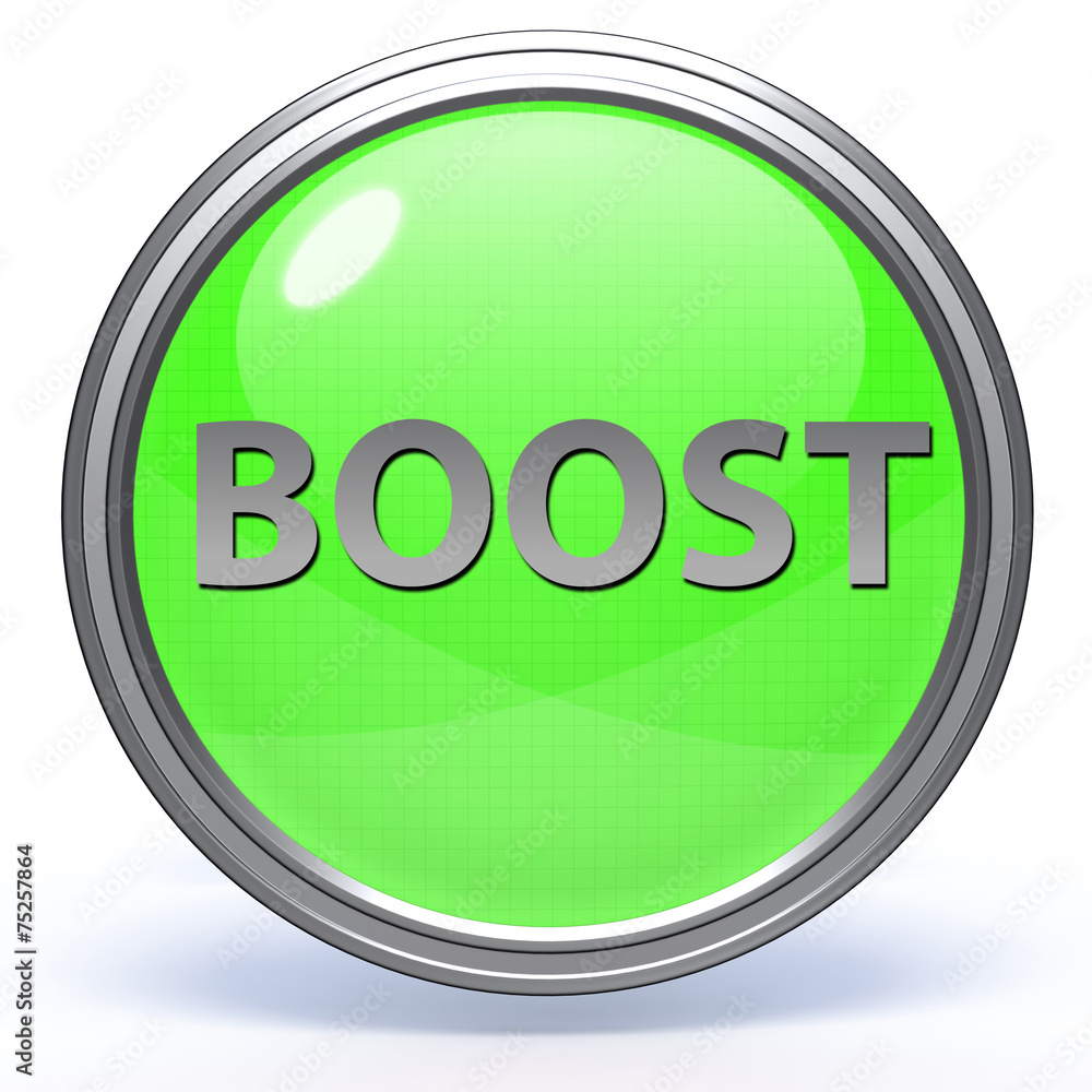 Boost circular icon on white background Boost circular icon on white background