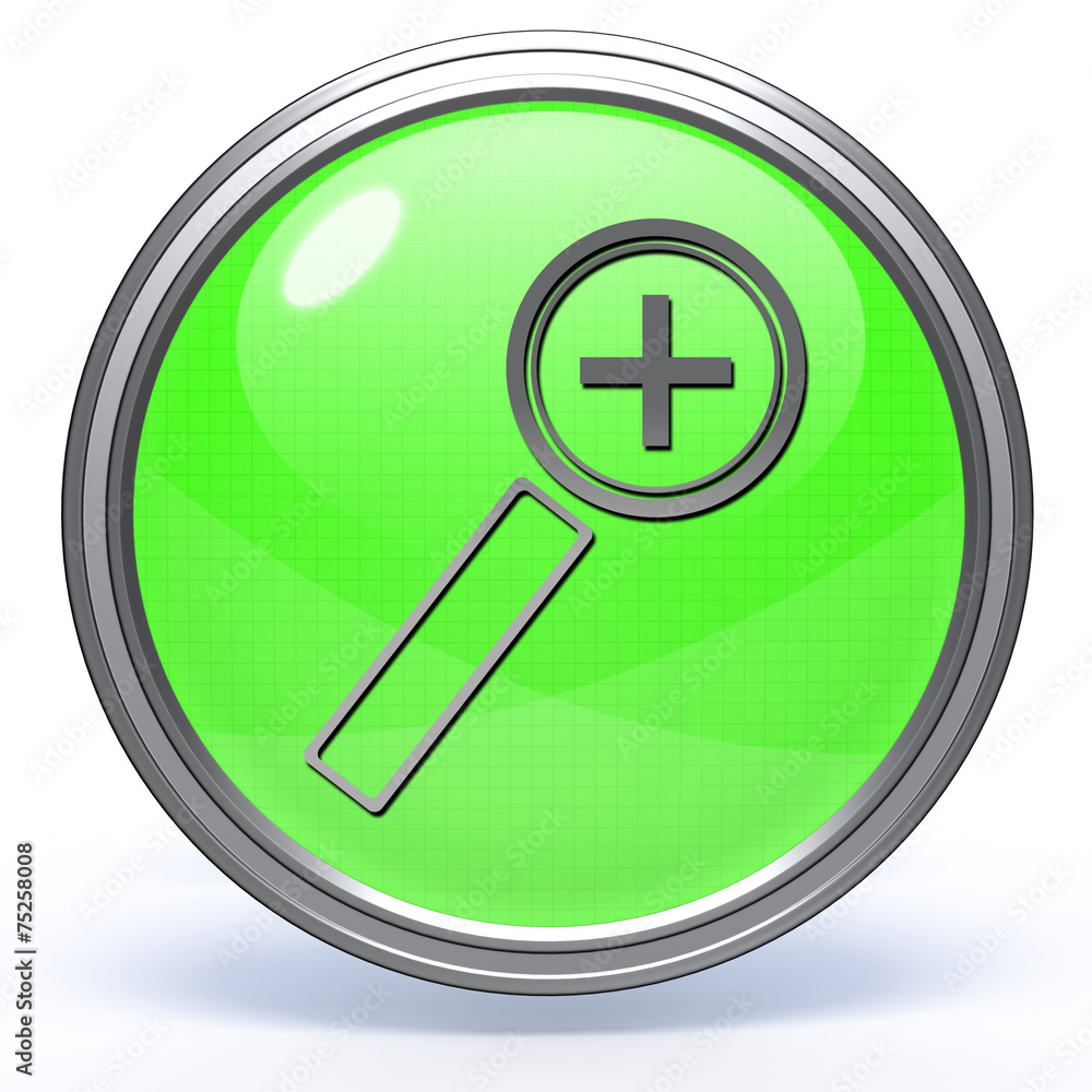 Zoom in circular icon on white background Zoom in circular icon on white background