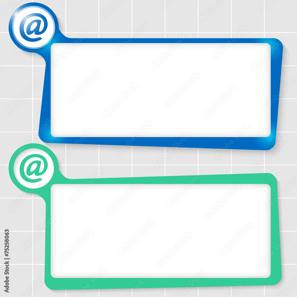 set of two text boxes for text and email icon set of two text boxes for text and email icon