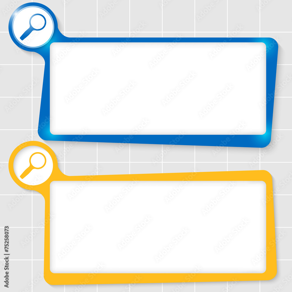 set of two text boxes for text and magnifier set of two text boxes for text and magnifier