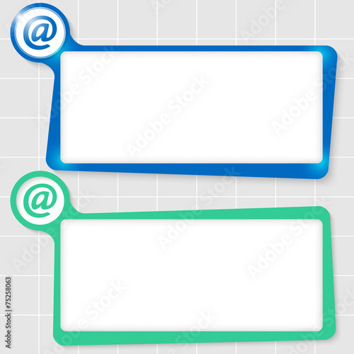 set of two text boxes for text and email icon