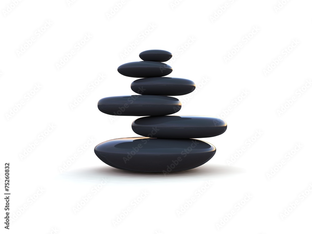 Pebbles stacked on each other on a white background Pebbles stacked on each other on a white background