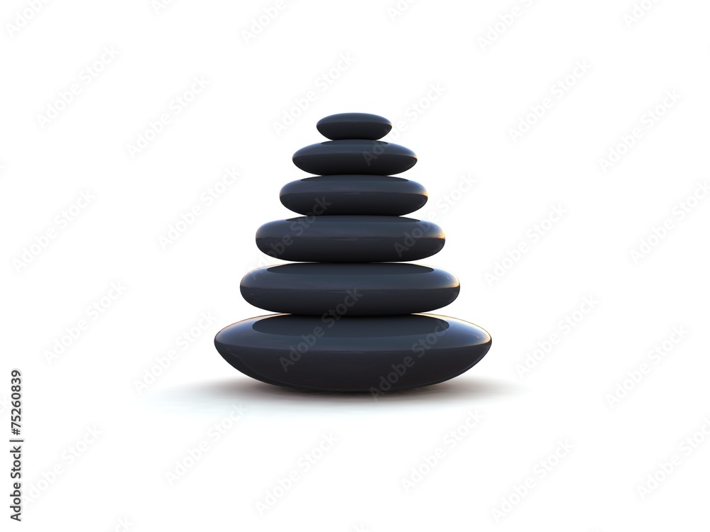 Pebbles stacked on each other on a white background Pebbles stacked on each other on a white background