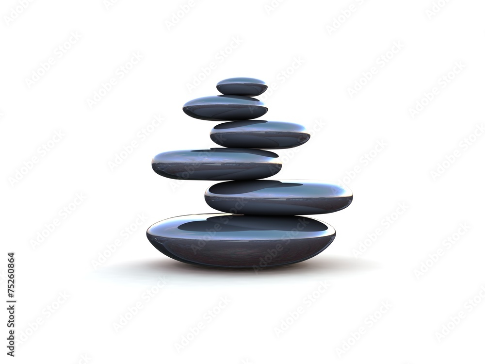 Pebbles stacked on each other on a white background Pebbles stacked on each other on a white background
