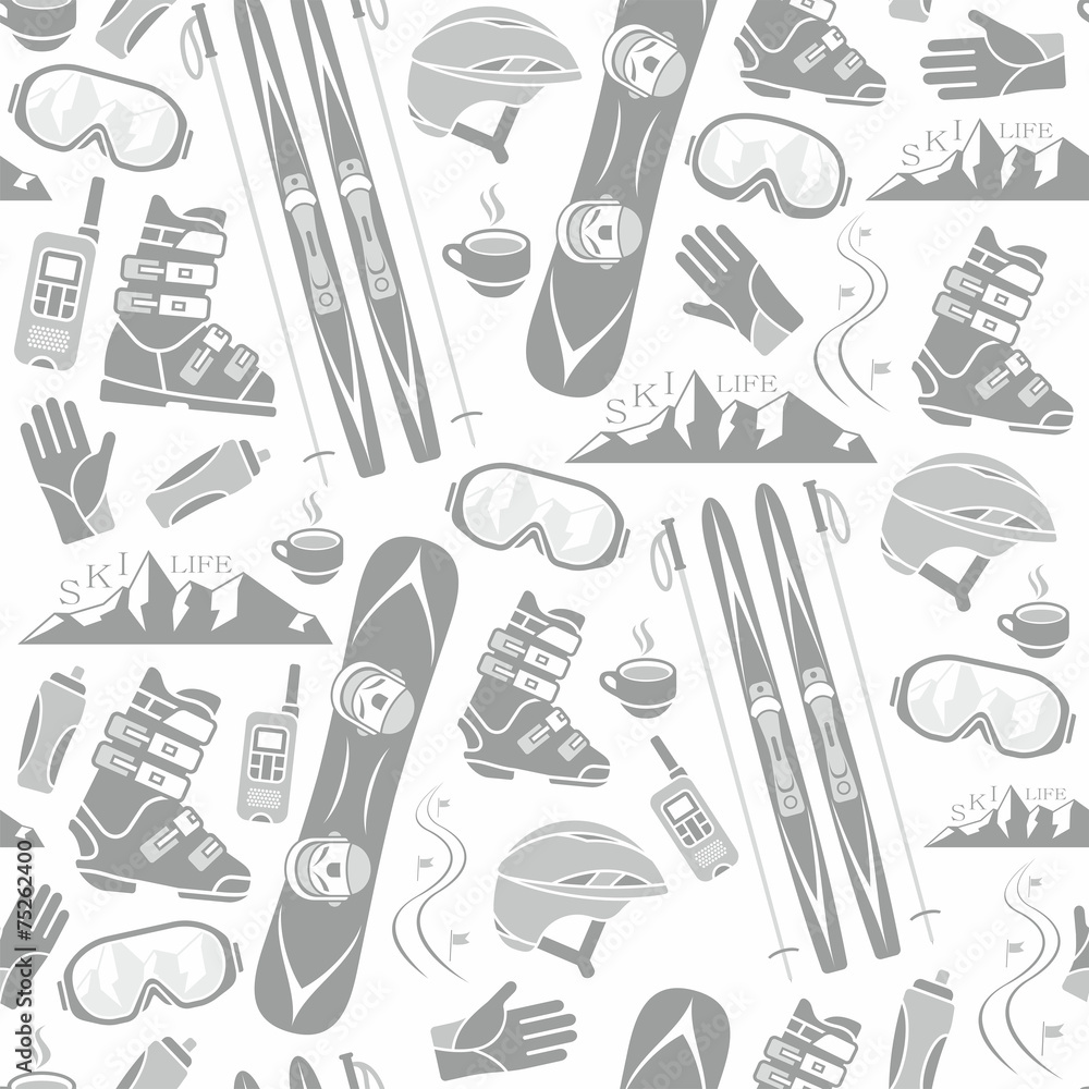 Winter sports collection pattern