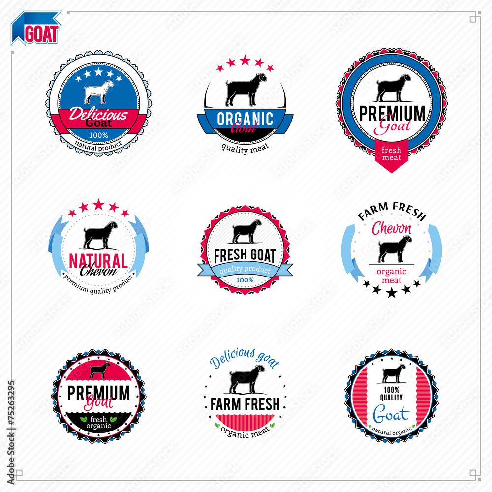 Naklejka premium Vector Goat Labels