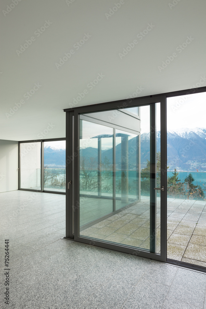 Fototapeta premium Empty apartment, room with windows