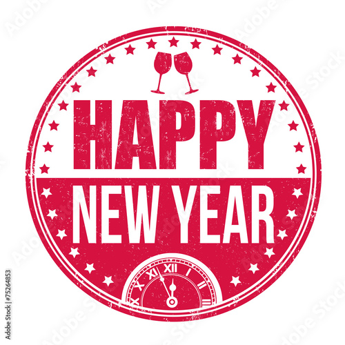 Happy new year stamp