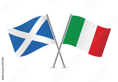 Scottish and Italian flags. Vector illustration.
