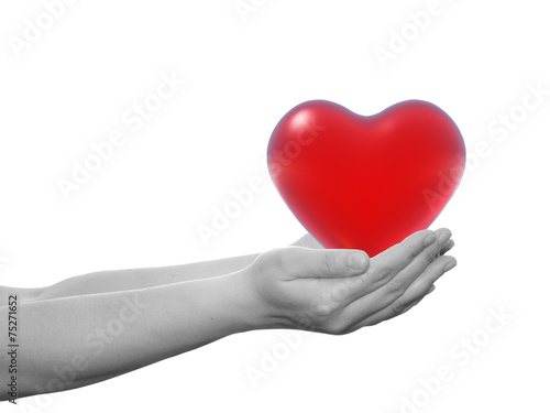 Human hand with heart