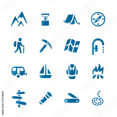 Plakat Hiking set icons