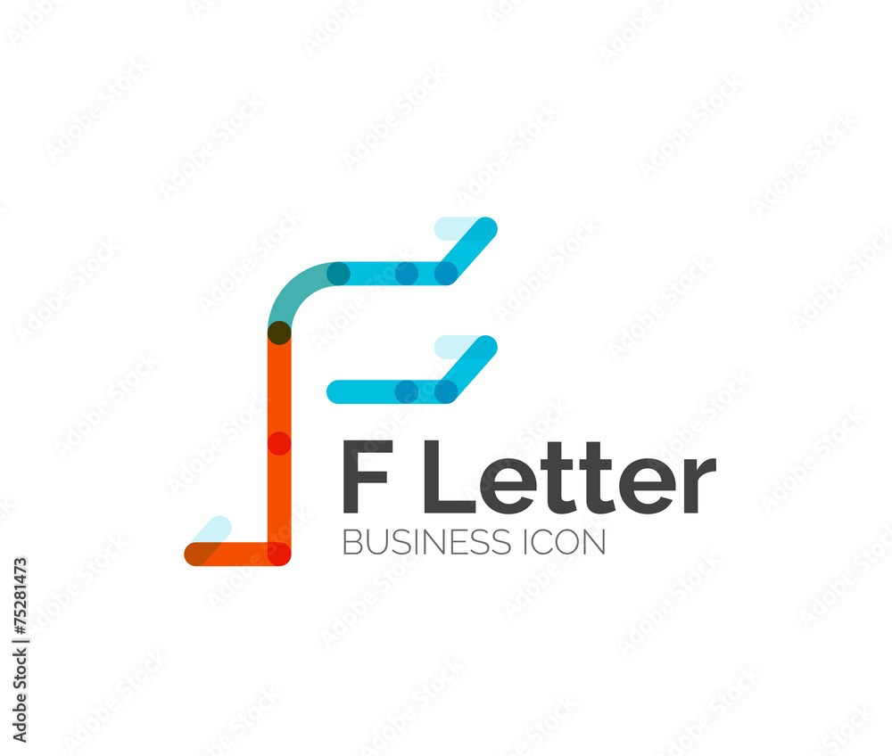 F letter logo, minimal line design F letter logo, minimal line design