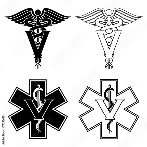 Fototapeta Naklejka Na Ścianę i Meble -  Veterinarian Medical Symbols