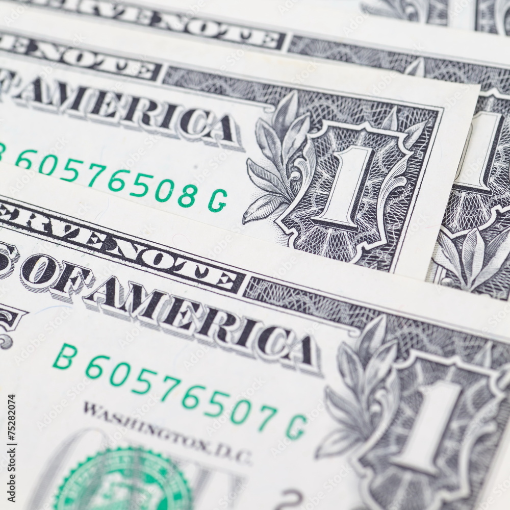 Close - up The dollar banknotes for business and finance concept Close - up The dollar banknotes for business and finance concept