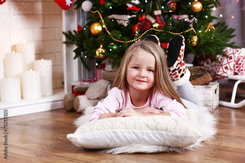 Little girl lying