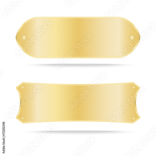 Vector Gold label metal or Metallic gold name plate