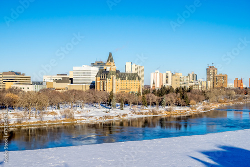 Saskatchewan River valley and Saskatoon skyline
