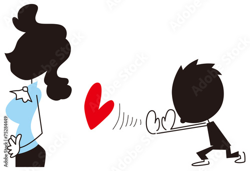 好きという想いが届くよう念じる男性