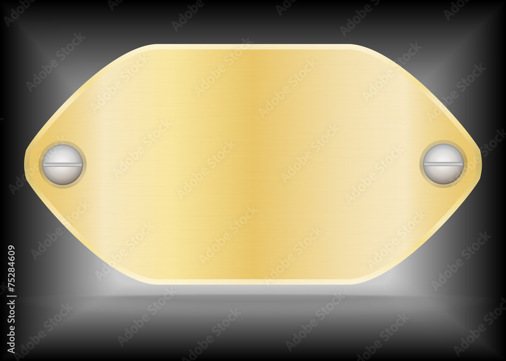 Vector Metallic gold name plate or Gold label metal Vector Metallic gold name plate or Gold label metal