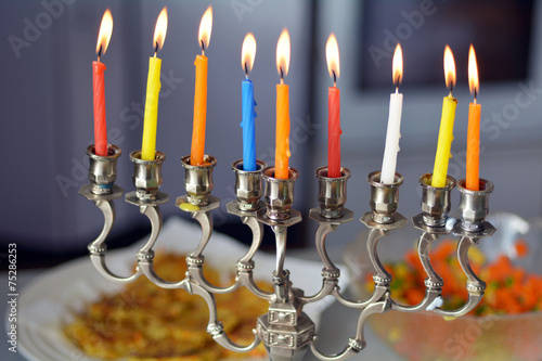 Fototapet Hanukkah menorah