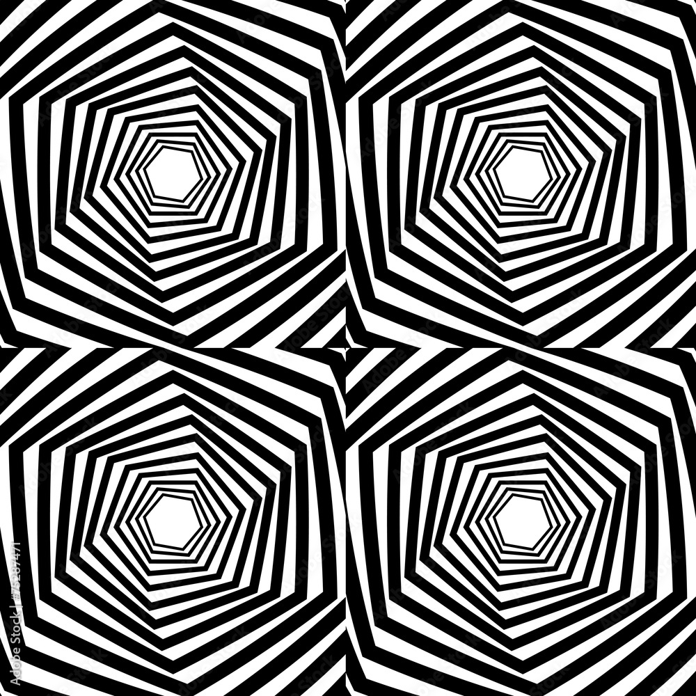 Abstract striped warped hexagonal optical illusion Abstract striped warped hexagonal optical illusion
