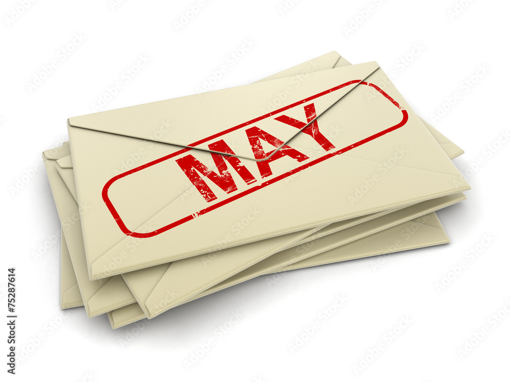 may letters (clipping path included) may letters (clipping path included)