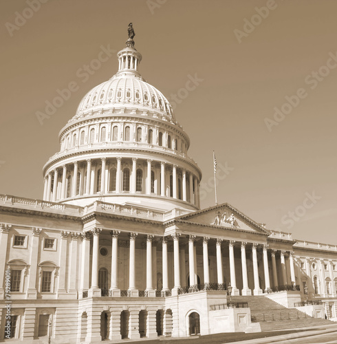 Washington, DC, Capitol , USA - sephia