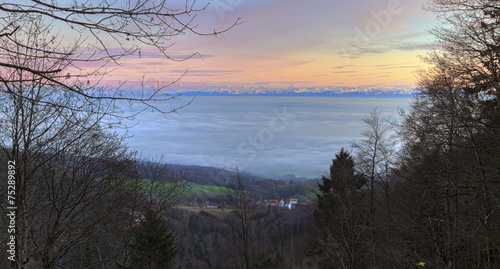 Alps mountains by sunset  France  HDR