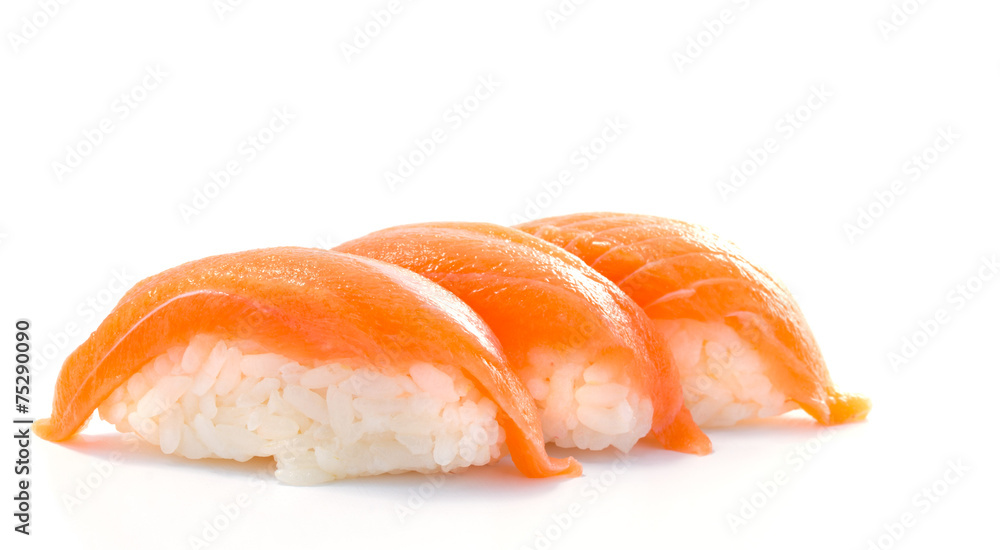 Salmon sushi nigiri isolated