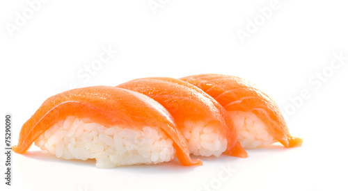 Salmon sushi nigiri isolated