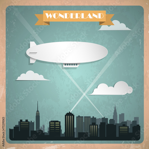 Vintage zeppelin. Vector illustration